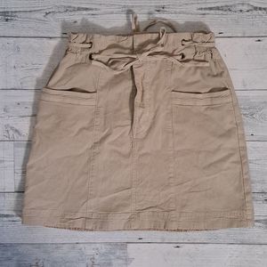 Anthropologie Cotton Tie Skirt 4 Khaki